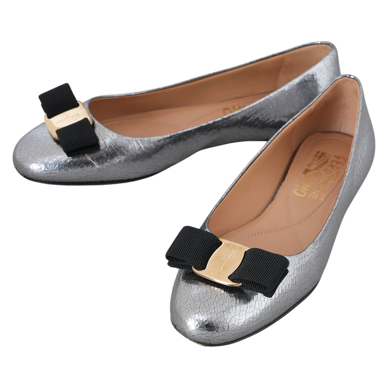 FERRAGAMO(USED)페레가모 바라리본 플랫슈즈 #4.5