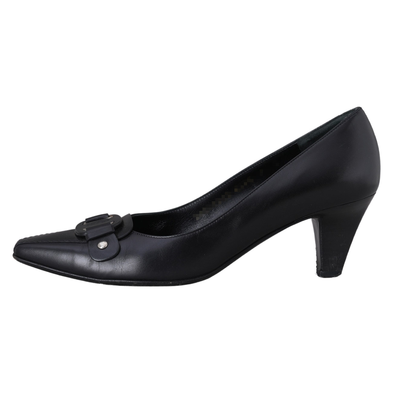 FERRAGAMO(USED)페레가모 블랙 레더 힐 #7