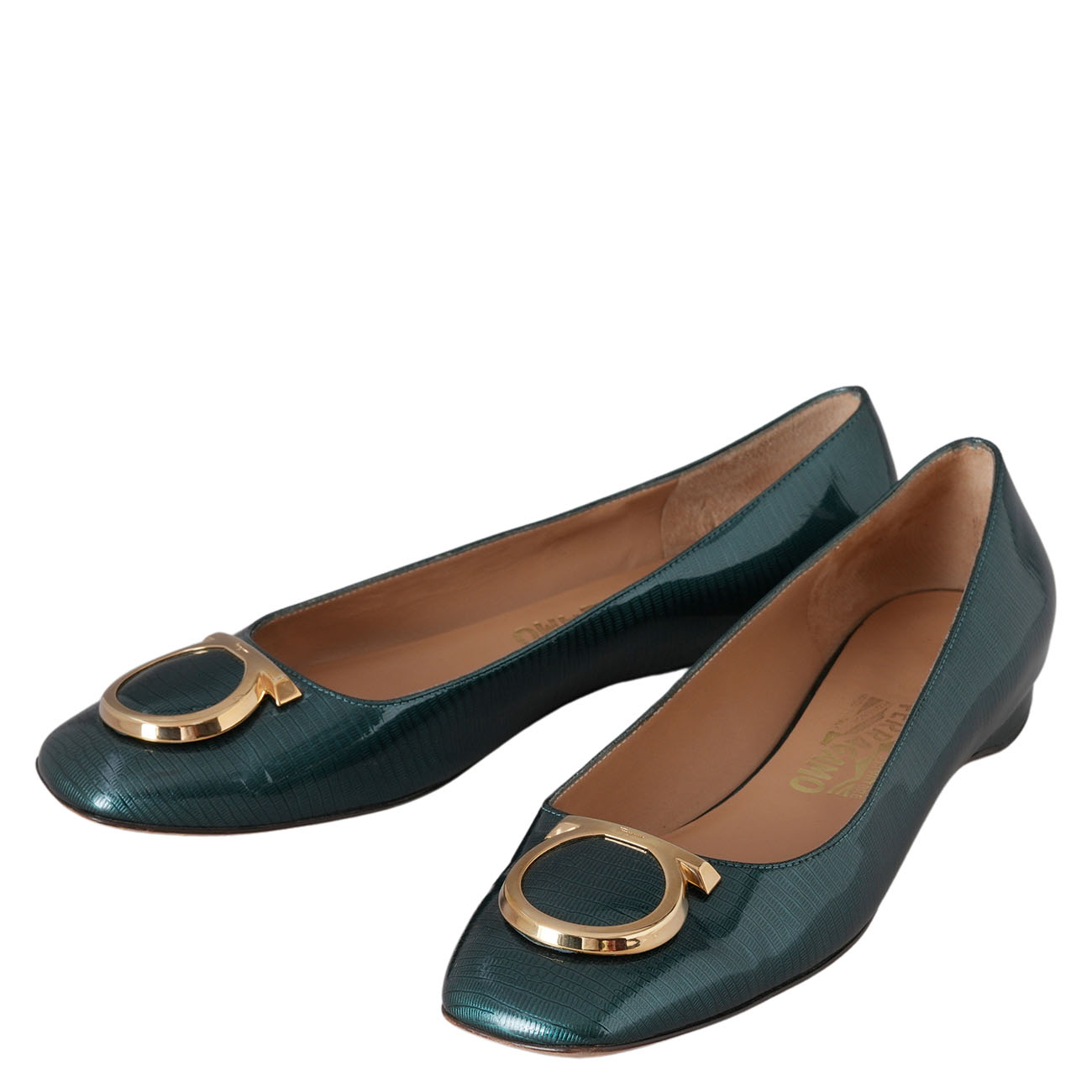 FERRAGAMO(USED)페레가모 페이던트 간치니 플랫 슈즈 #8.5