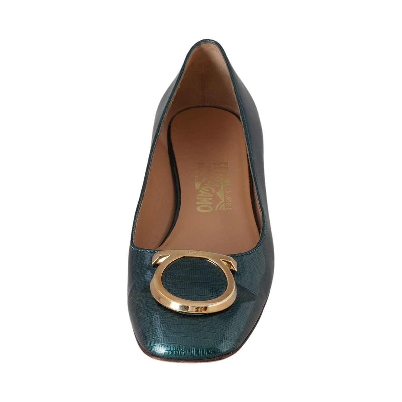 FERRAGAMO(USED)페레가모 페이던트 간치니 플랫 슈즈 #8.5