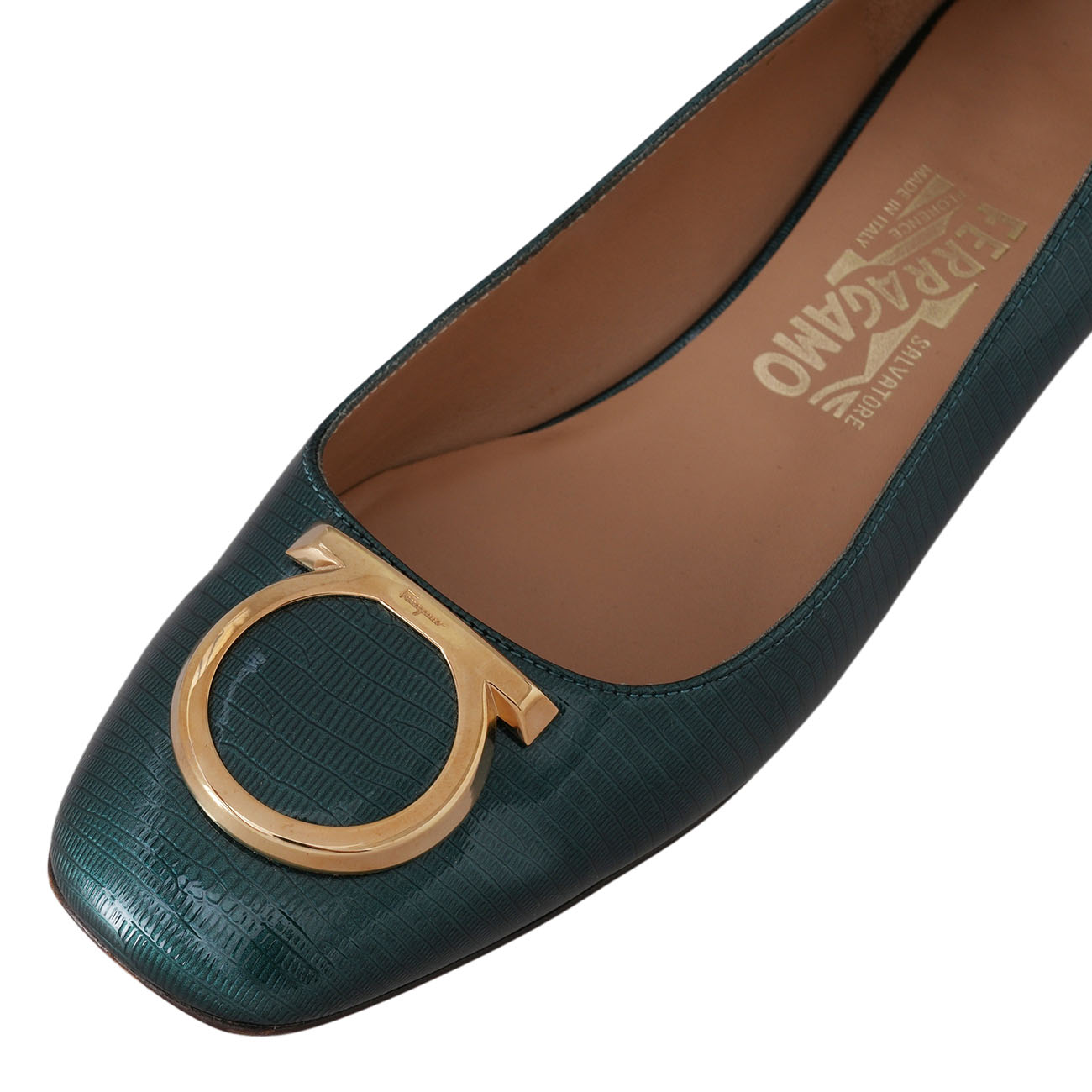 FERRAGAMO(USED)페레가모 페이던트 간치니 플랫 슈즈 #8.5