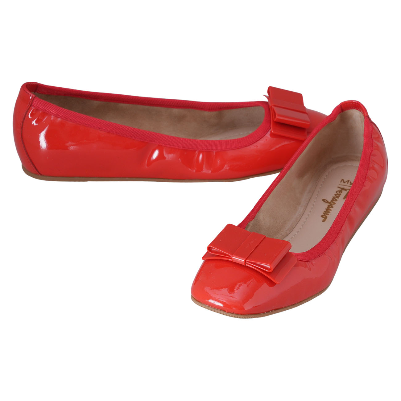 FERRAGAMO(USED)페레가모 페이던트 바라 플랫슈즈 #6.5