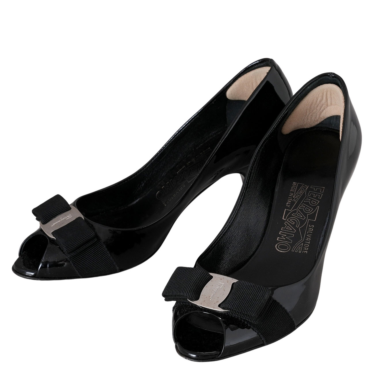 FERRAGAMO(USED)페라가모 바라리본 페이던트 힐 #5.5