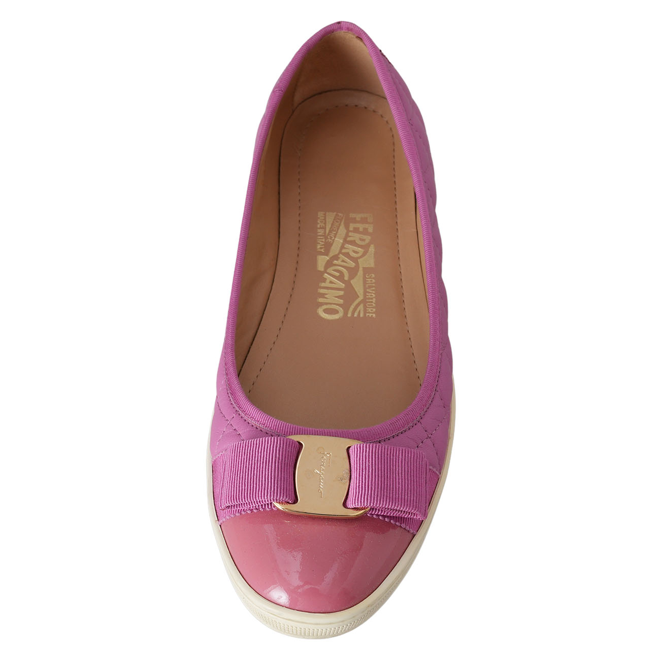 FERRAGAMO(USED)페레가모 페이던트 바라 플랫 슈즈 #6.5