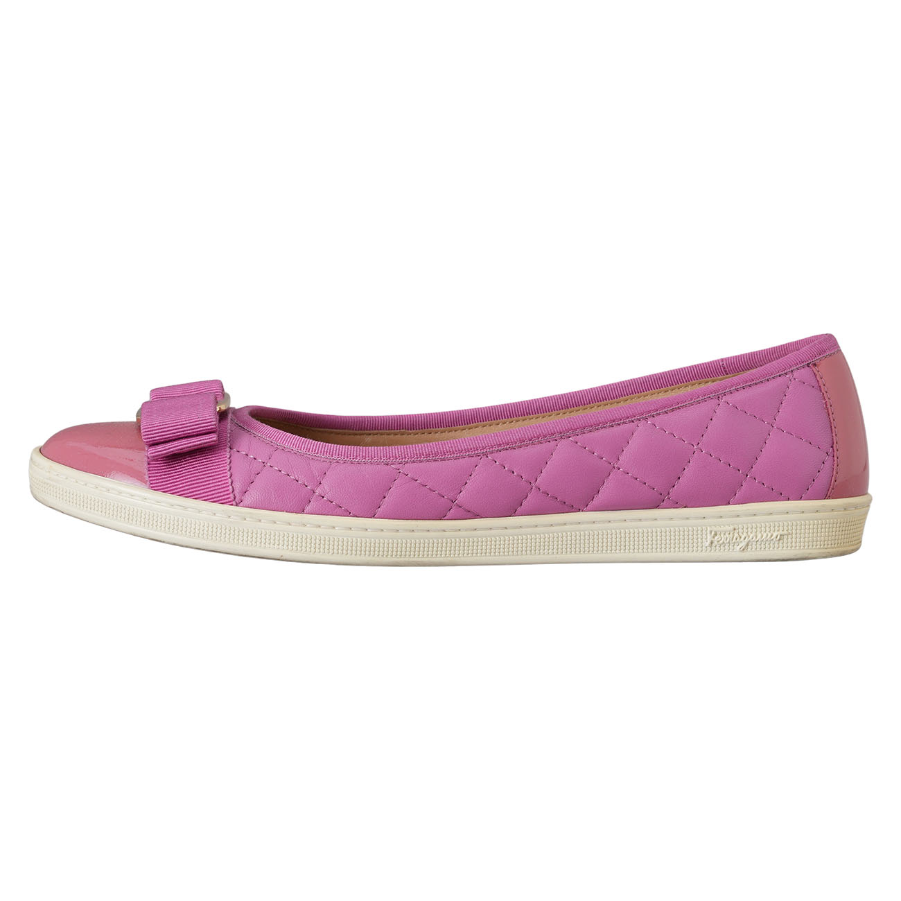 FERRAGAMO(USED)페레가모 페이던트 바라 플랫 슈즈 #6.5