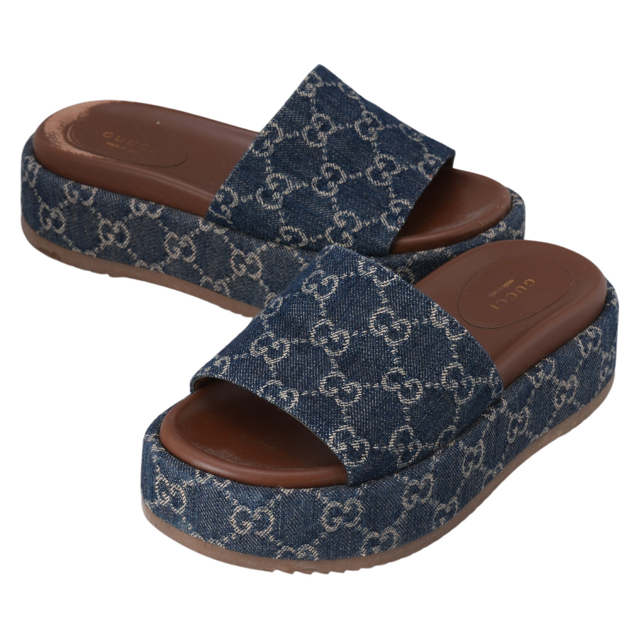 GUCCI(USED)구찌 623212 데님 통굽 슬리퍼