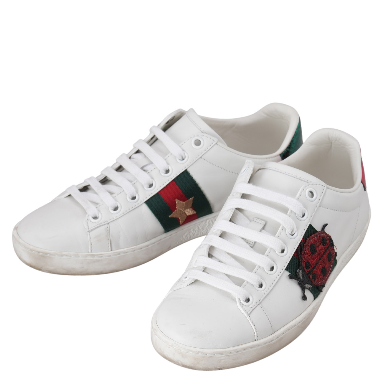 GUCCI(USED)구찌 431920 파인애플 무당벌레 에이스 스니커즈 #34.5