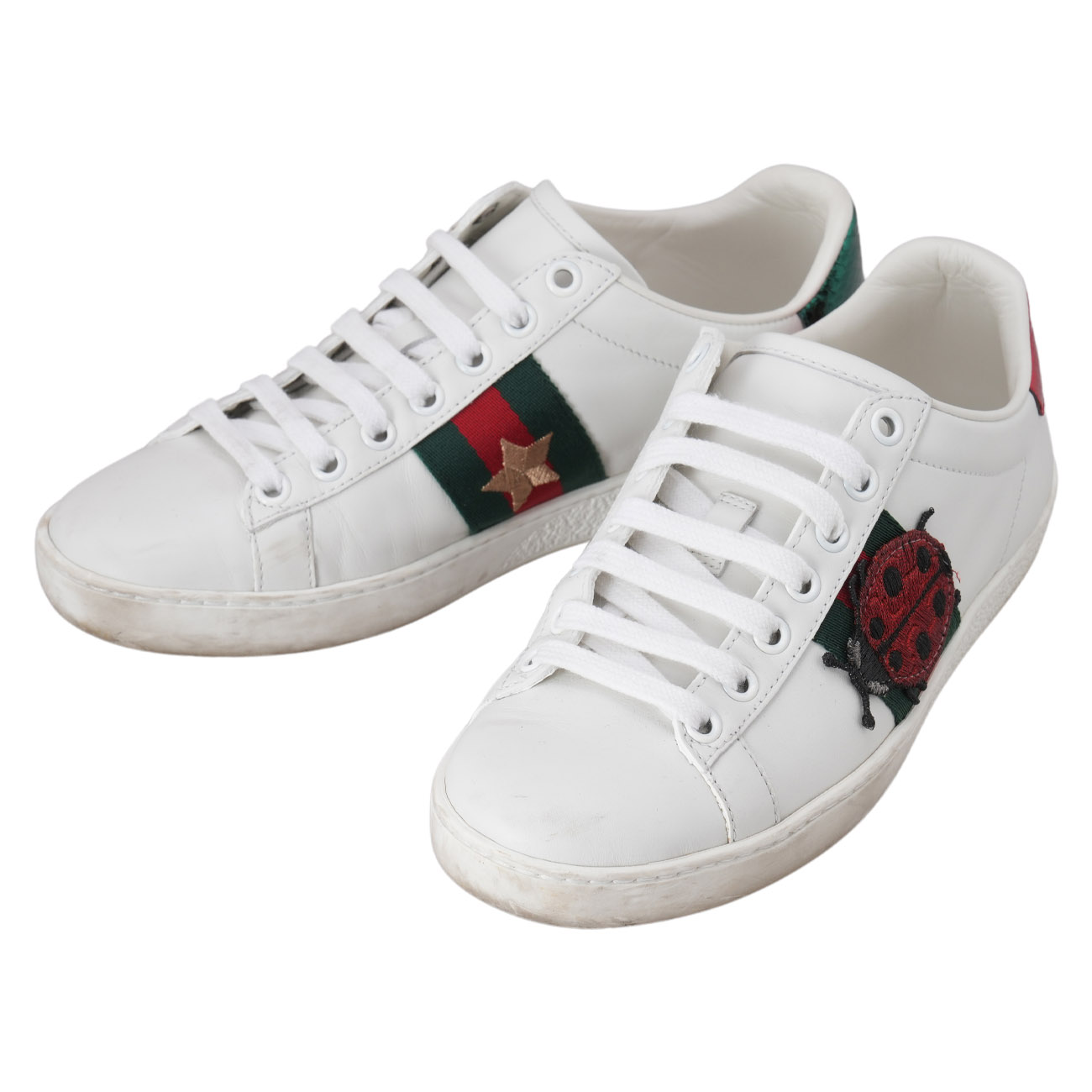 GUCCI(USED)구찌 431920 파인애플 무당벌레 에이스 스니커즈 #34.5