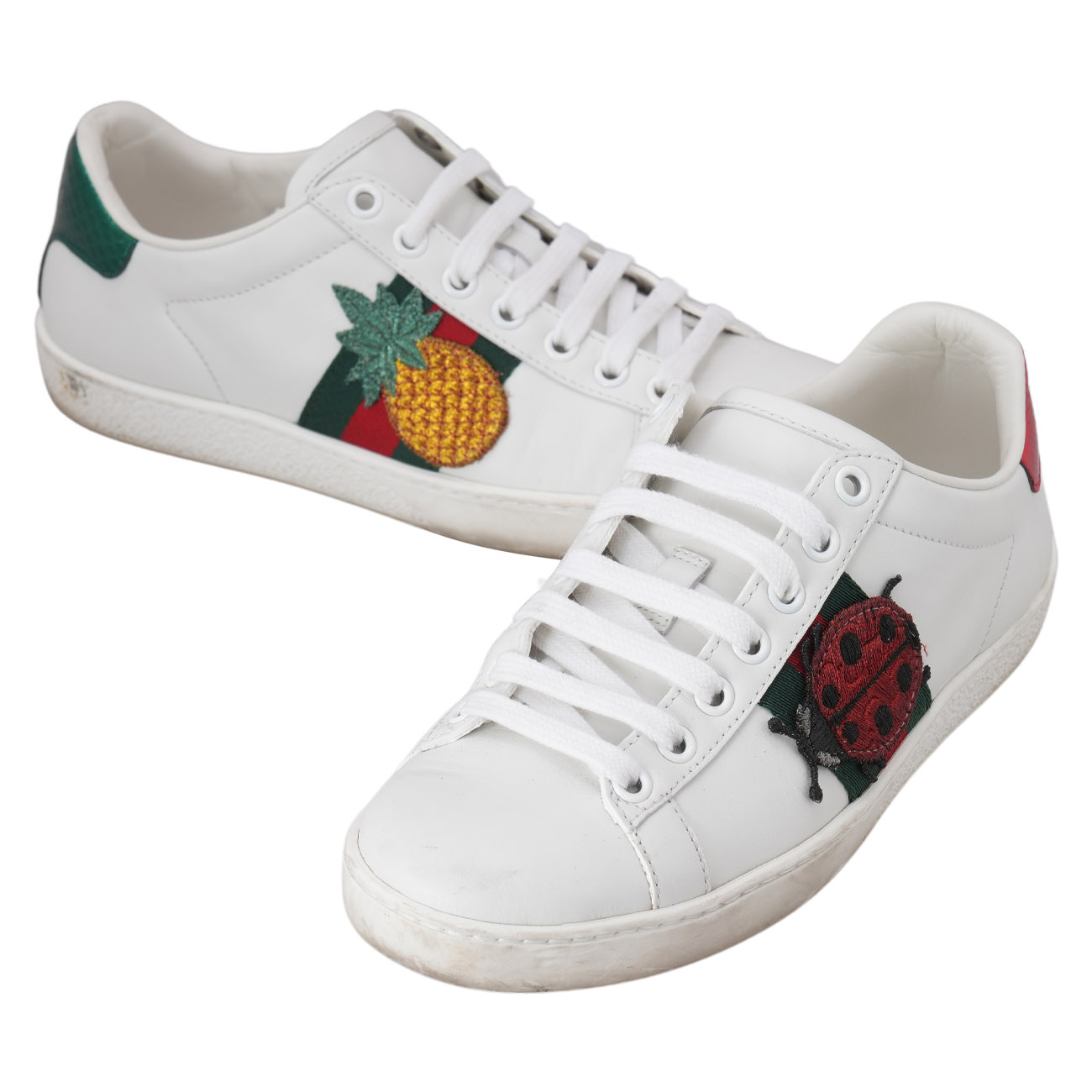 GUCCI(USED)구찌 431920 파인애플 무당벌레 에이스 스니커즈 #34.5