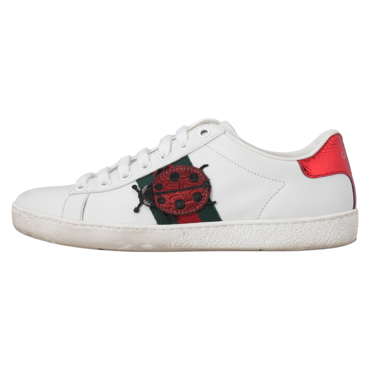 GUCCI(USED)구찌 431920 파인애플 무당벌레 에이스 스니커즈 #34.5