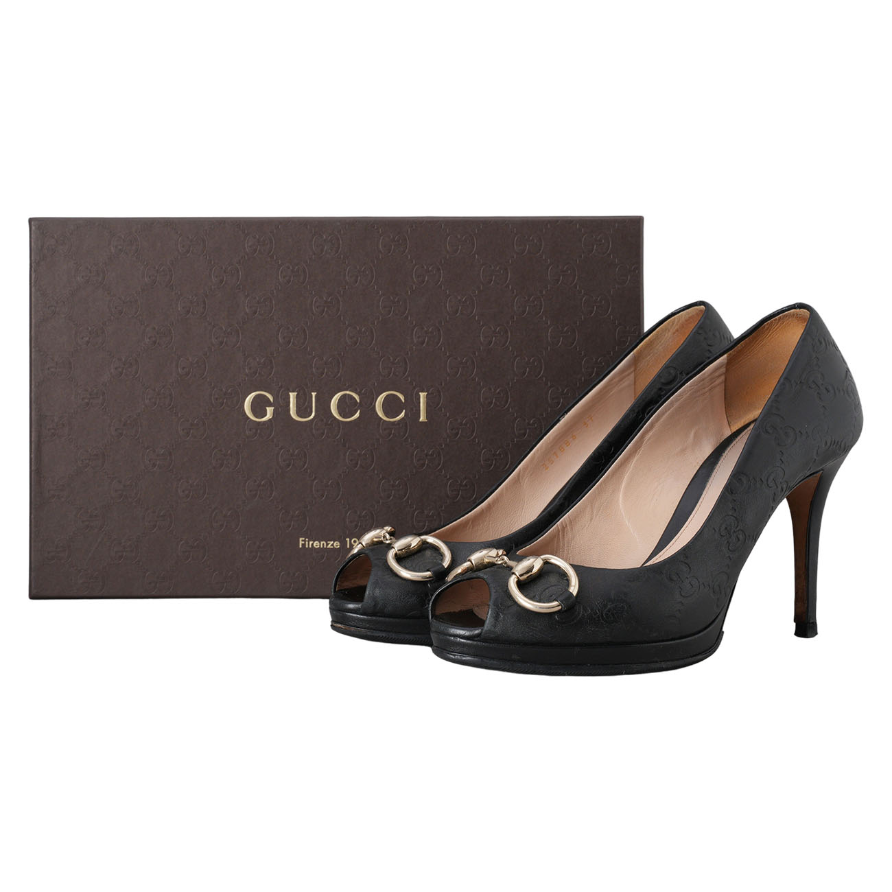 GUCCI(USED)구찌 257886 홀스빗 시마 오픈토 펌프스힐#37