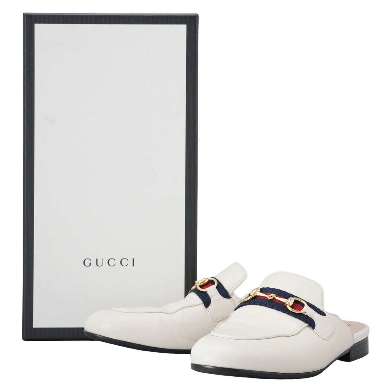 GUCCI(USED)구찌 629084 홀스빗 프린스타운 레더 뮬 #37