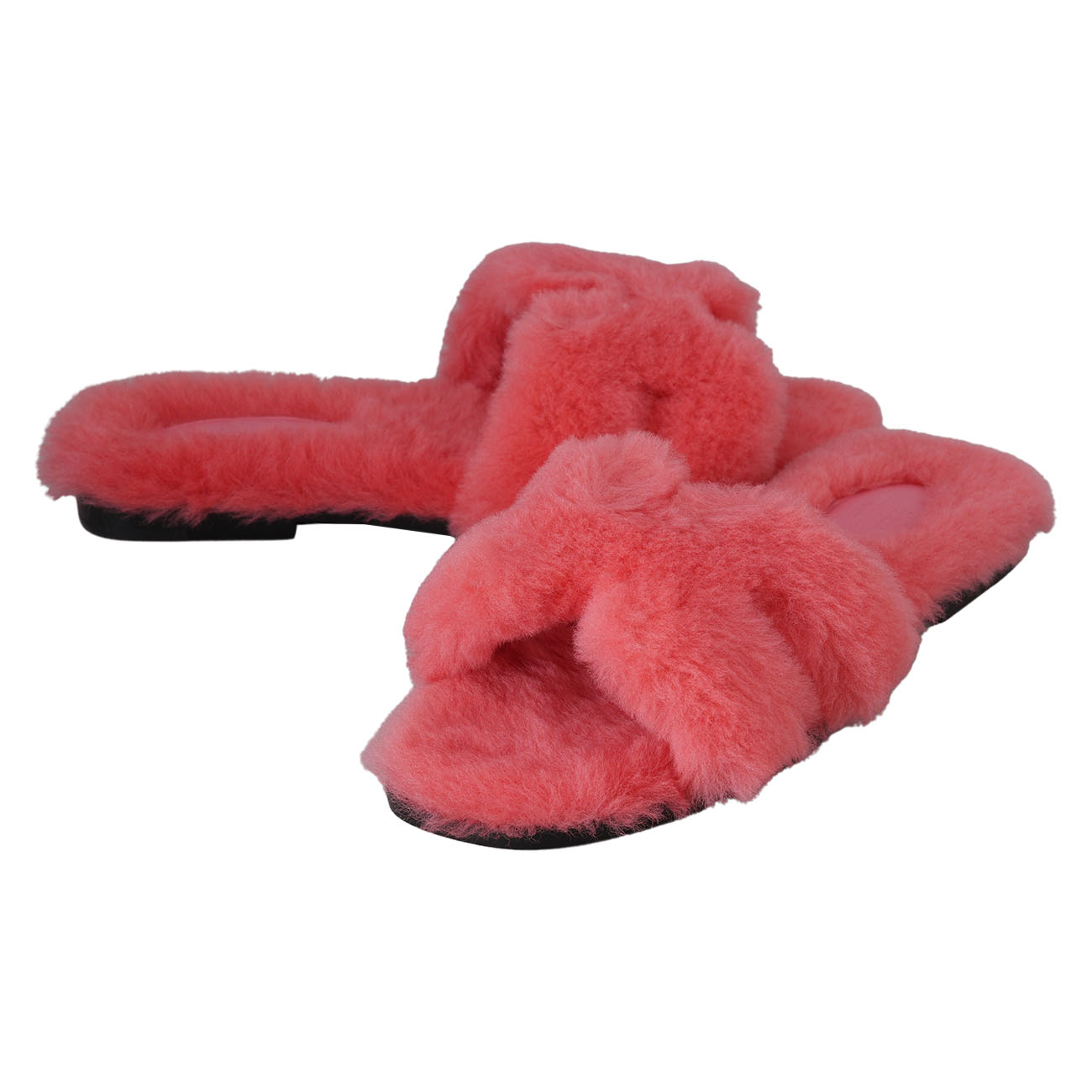 HERMES(USED)에르메스 오란 양털 슬리퍼 #36