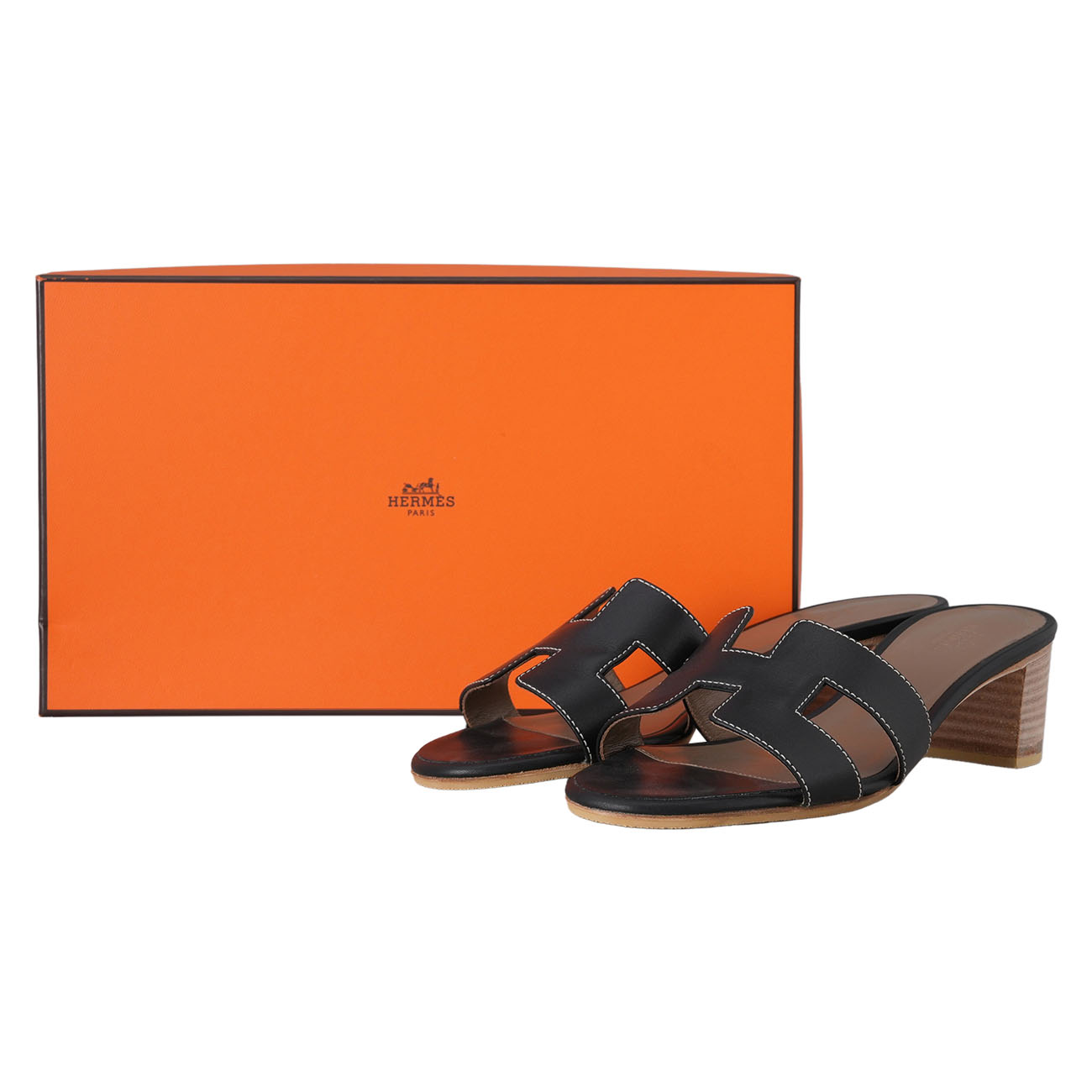 HERMES(USED)에르메스 오아시스 샌들 #36 느와르