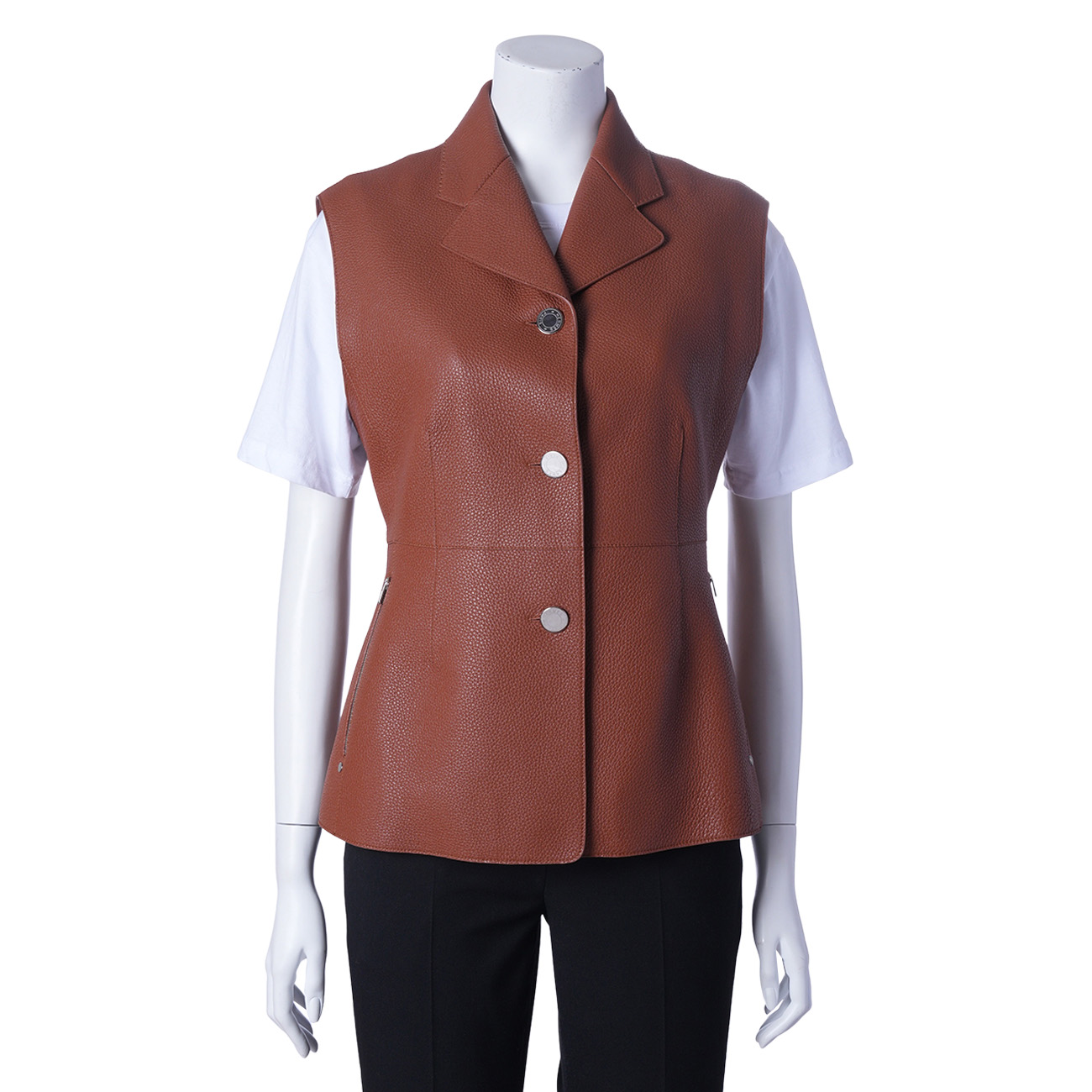 HERMES(USED)에르메스 브라운 가죽 조끼 #38