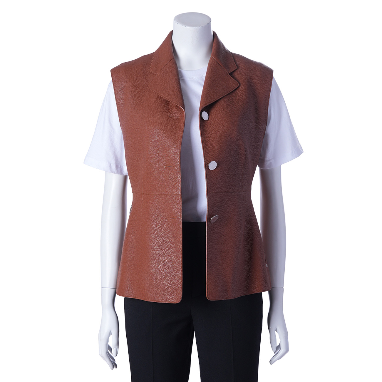 HERMES(USED)에르메스 브라운 가죽 조끼 #38