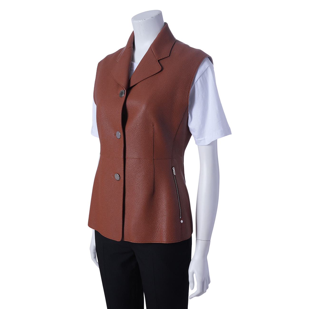 HERMES(USED)에르메스 브라운 가죽 조끼 #38