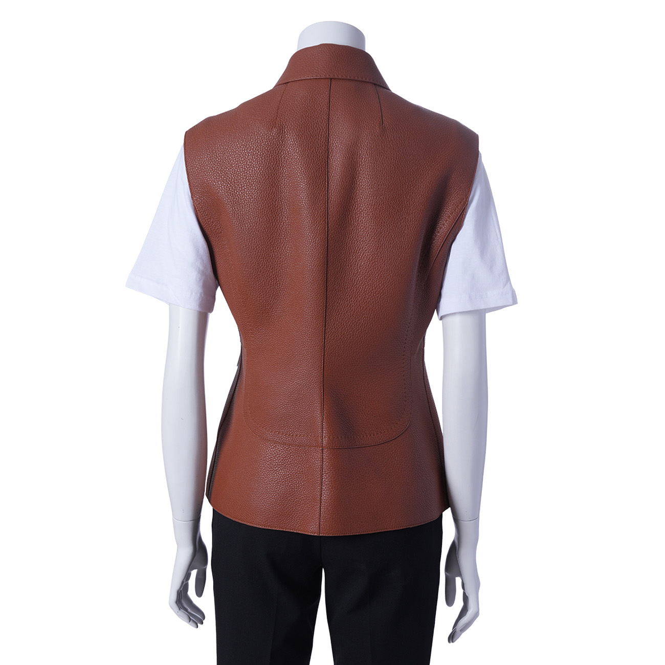 HERMES(USED)에르메스 브라운 가죽 조끼 #38