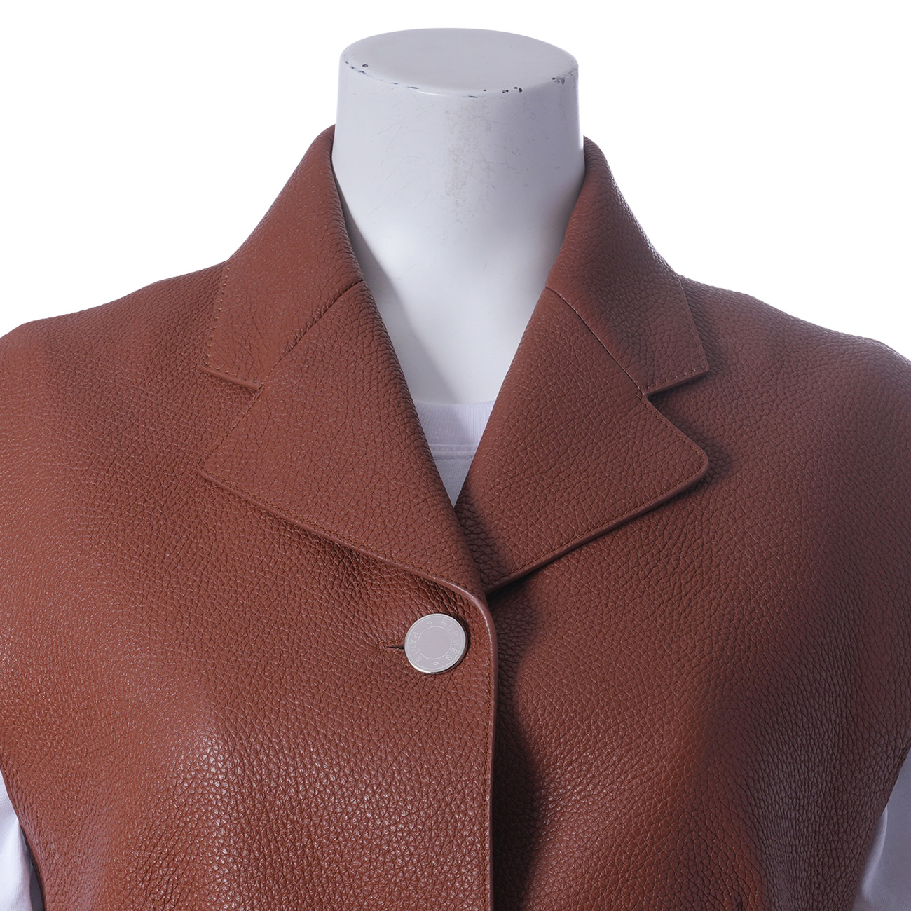 HERMES(USED)에르메스 브라운 가죽 조끼 #38