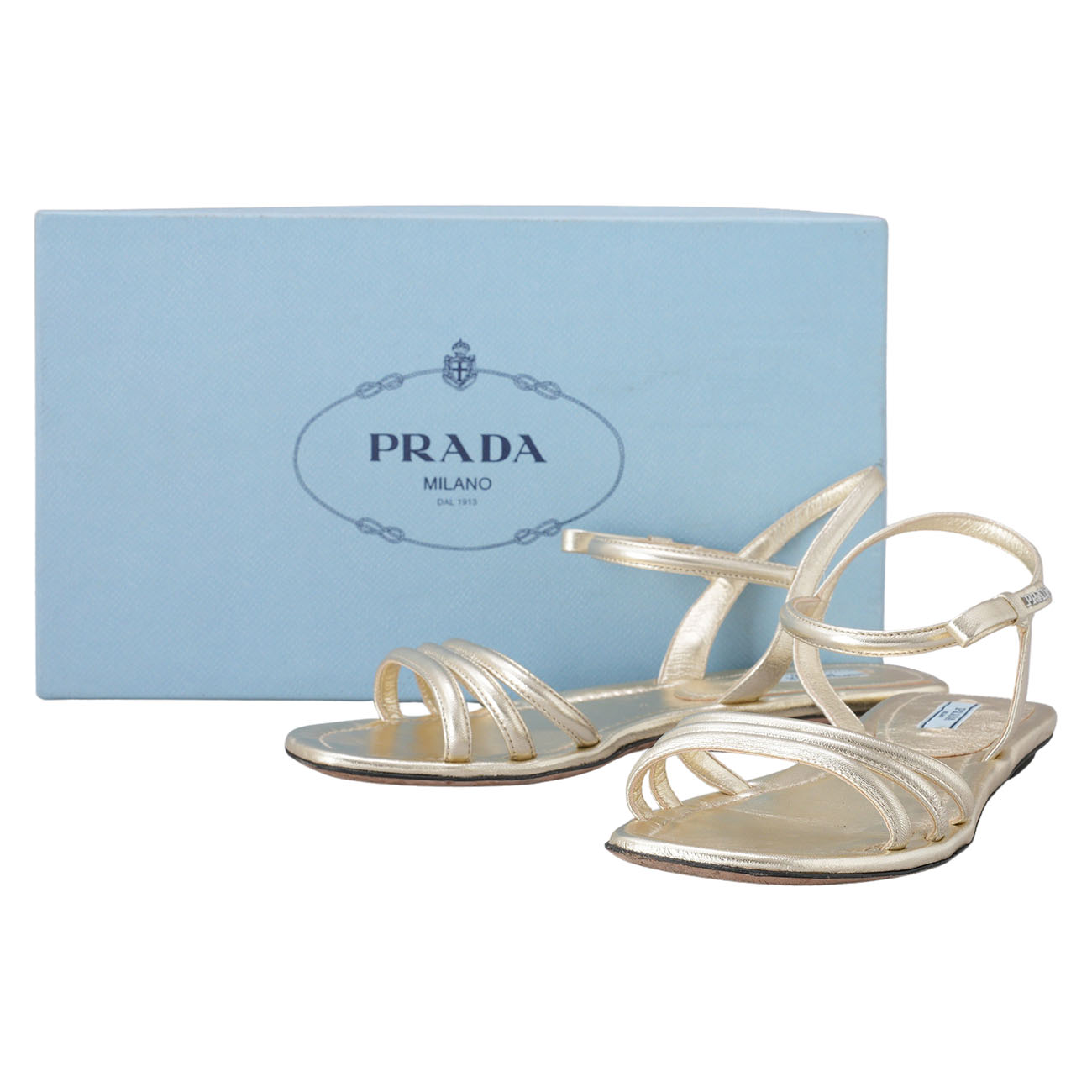 PRADA(USED)프라다 가죽 스트랩 샌들#37.5